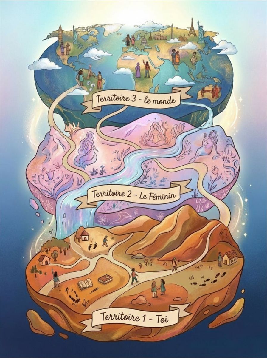 Les 3 territoires du programme — Toi, Le Féminin, Le Monde